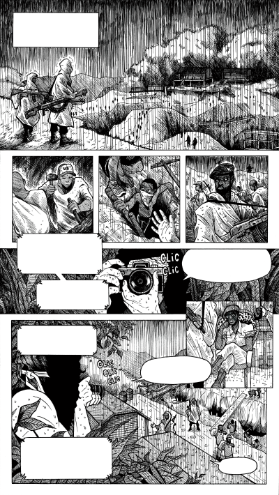 Inked old comic beginning